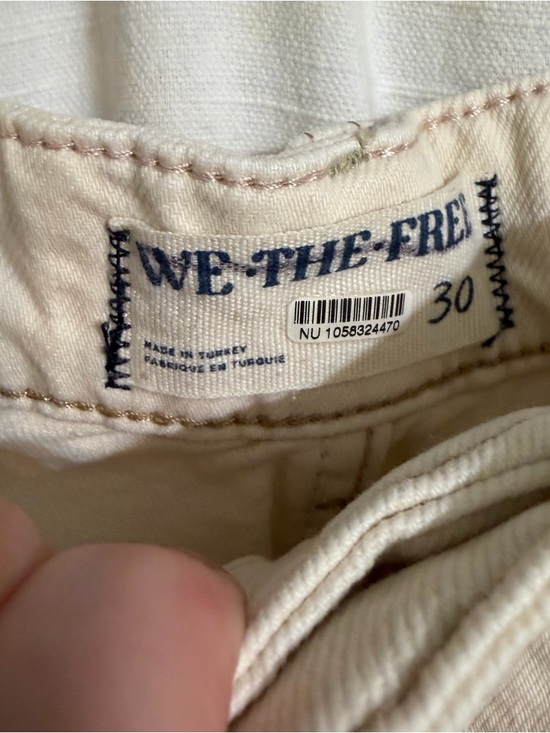 Free People We The Free Waterfalls Baggy Wide-Leg Jeans in Cream Size 30 - Picture 12 of 12